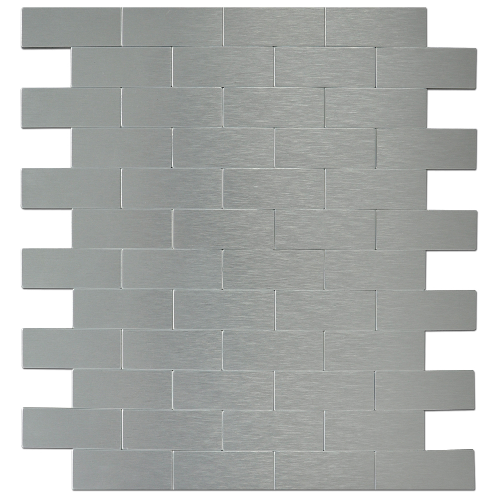 Brick Aluminium Tiles Backsplashes 12 A16002 - Peel & Stick Mini Subway Aluminium Tiles Backsplashes 12