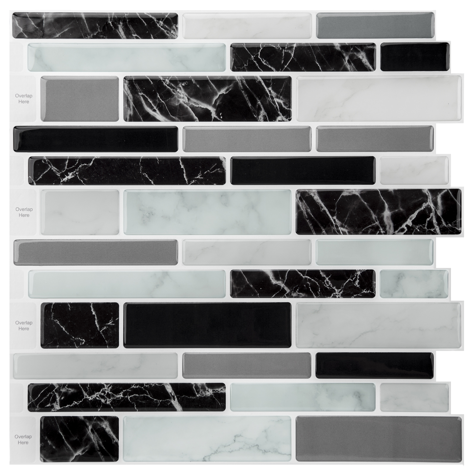 Art3d 10-Sheet Peel and Stick Tile Backsplash for Kitchen in Marble Design