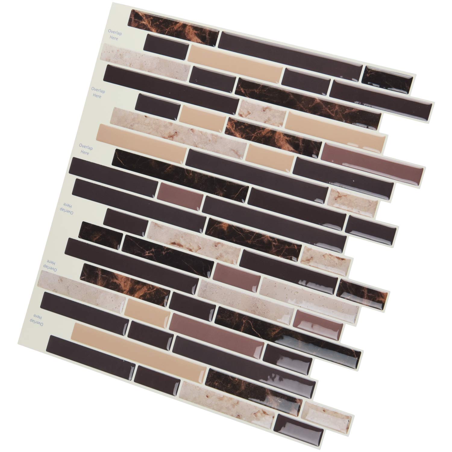 A17039 - Peel and Stick on Wall Tiles for Kitchen Backsplash, Set of 6