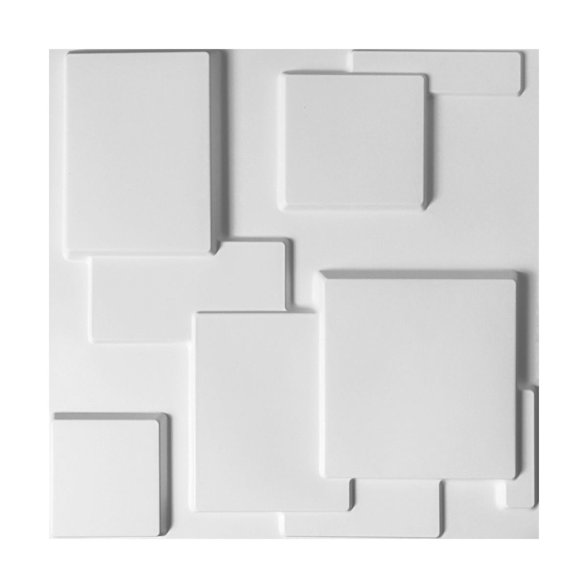 A10033 - Decorative Tiles 3D Wall Panels, White Squares, 12 Tiles 32 SF