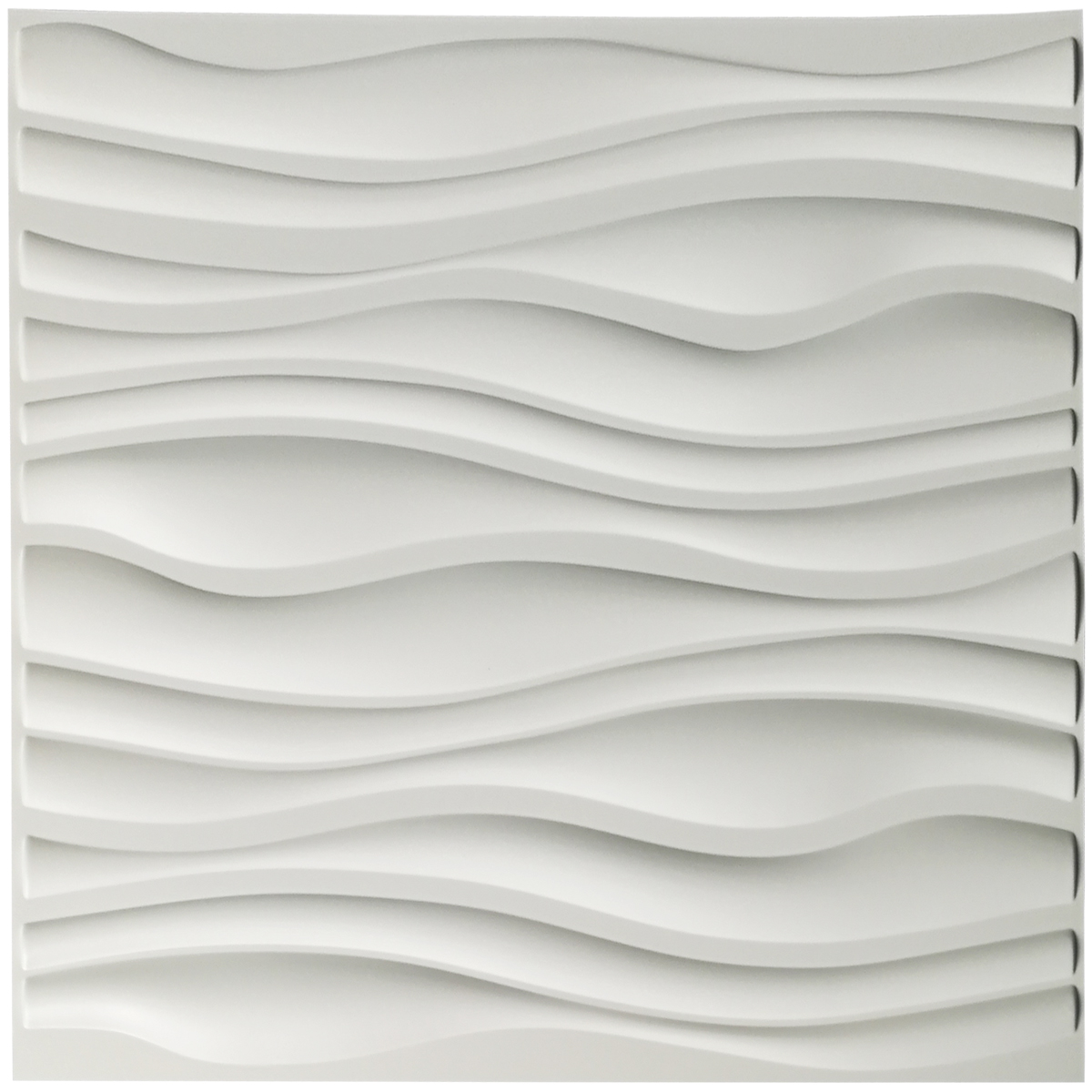 A10037- PVC Wave Board Textured 3D Wall Panels, White Wave, 12 Tiles 32 SF