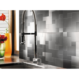 Peel & stick square puzzle stainless steel backsplashes tiles