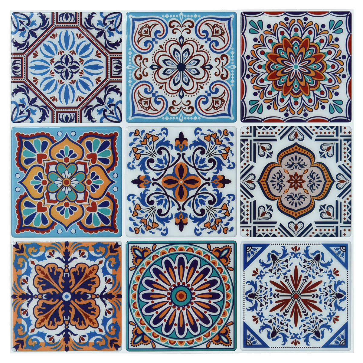 10 Sheets Peel and Stick Backsplash Tile for Kitchen Colorful Talavera Mexican Tile