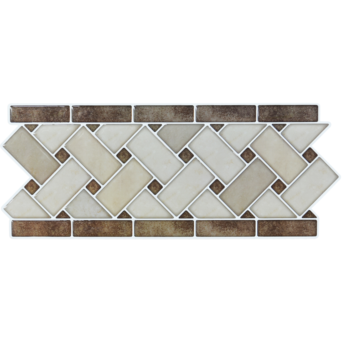 A17122 - Peel and Stick Backsplash Tile Borders, Removable Backsplash for Kitchen, Bathroom, Set of 10, 12.4