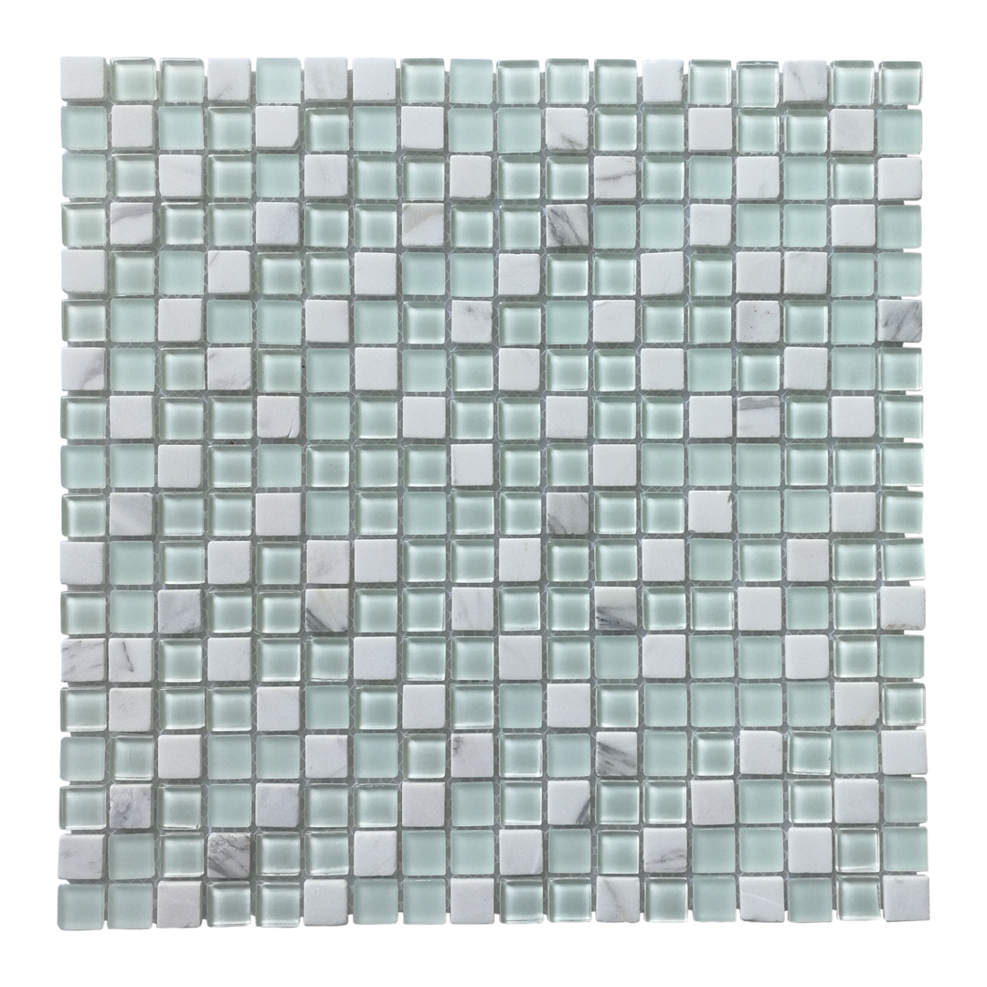 Art3d Glass Tile Stone Mosaic Decorative Wall Tile for Kitchen Backsplash (4 Pack)