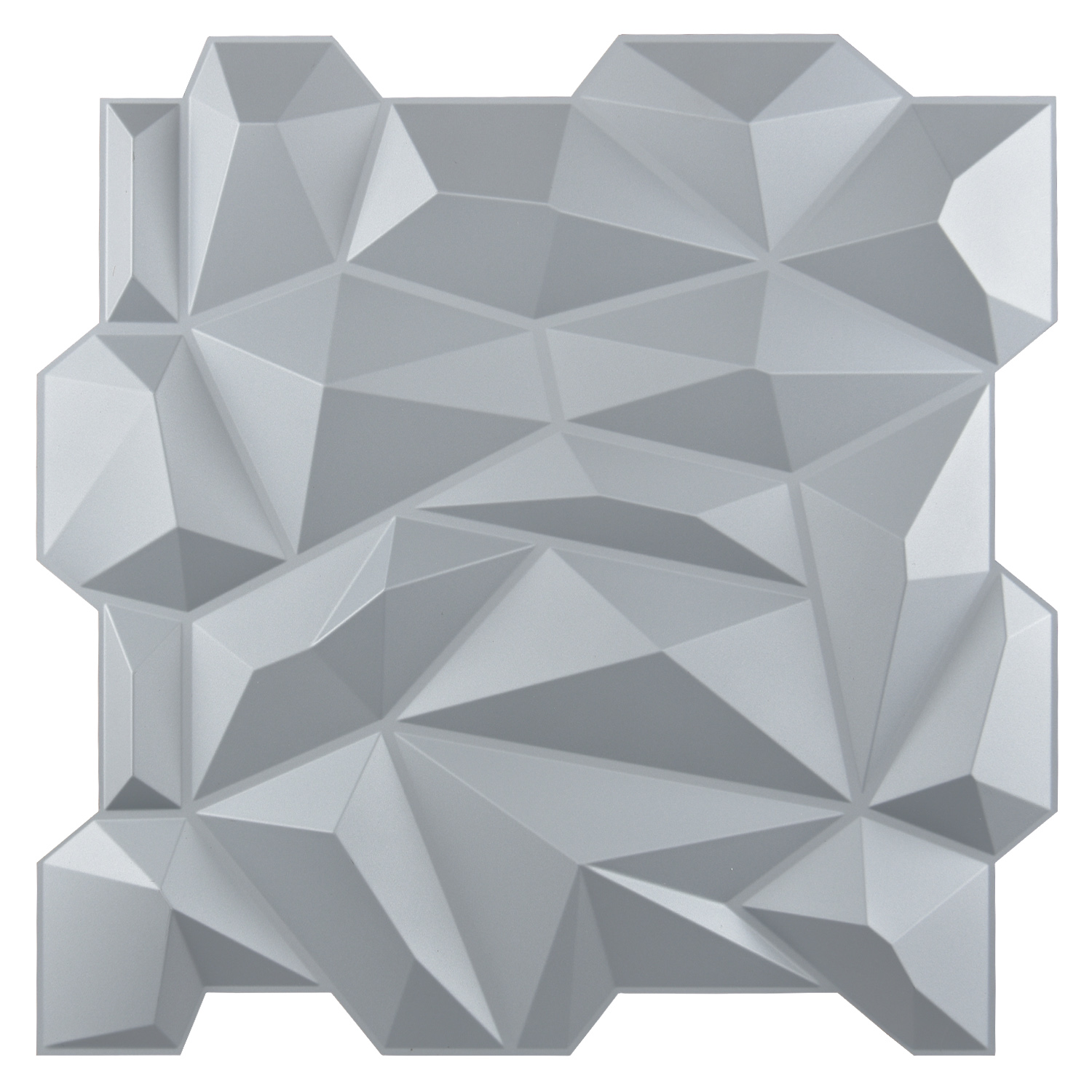 A10047GY  PVC 3D Diamond Wall Panel Jagged Matching-Matt White, for Residential and Commercial Interior Décor