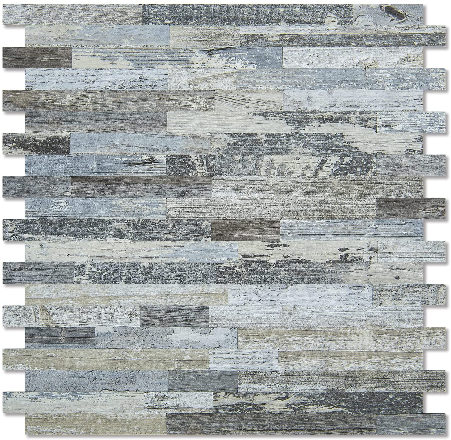A16616-Art3d 10-Sheet Peel and Stick Stone Backsplash Tile for Kitchen, Bathroom - Volakas White Embellished with Metal Silver