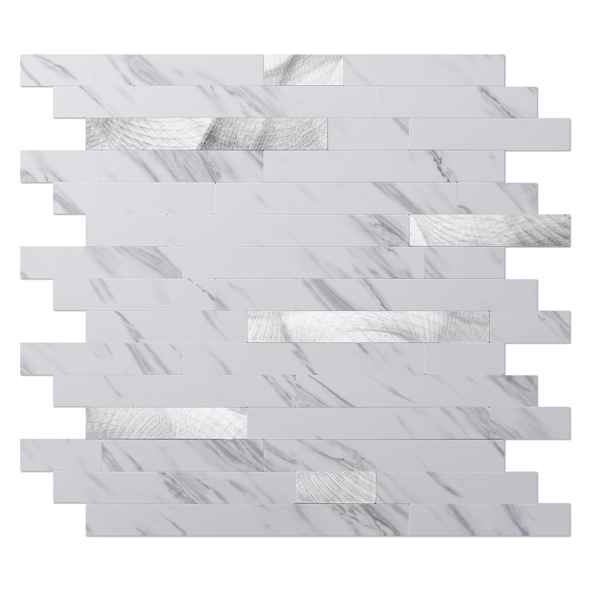 A16641P10-Art3d 10-Sheet Peel and Stick Backsplash Tile for Kitchen Bathroom Fireplace Laundry Room in White Marble Tone