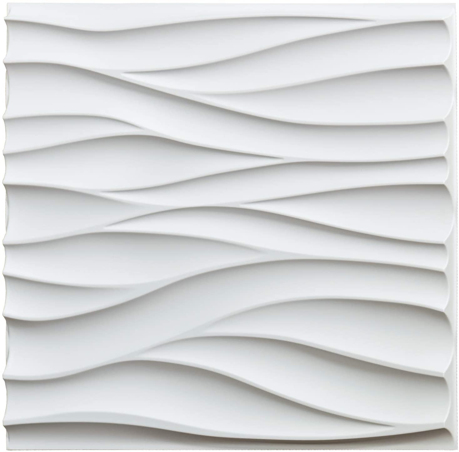 A10046 - Textures 3D Wall Panels White Wave Wall Design, 12 Tiles 32 SF