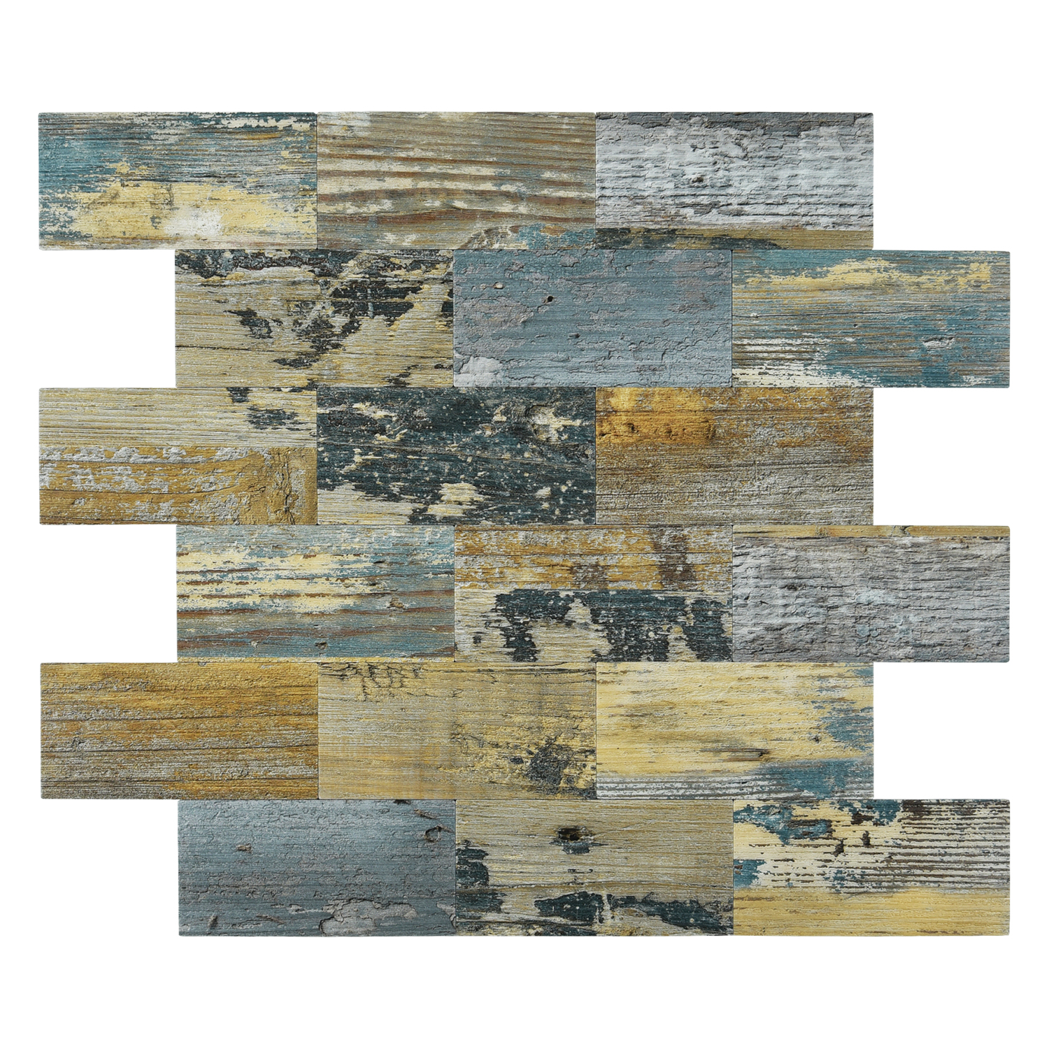 A16513 -   Peel and Stick Distressed Rustic Wood Panel, 13.5x11.4inches Each Tile