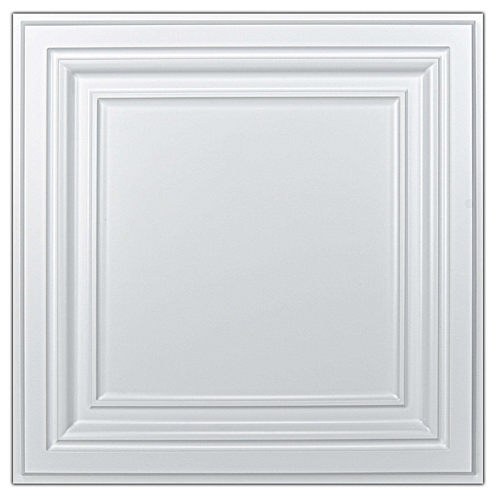 A10905-Art3d PVC Ceiling Tiles, 2'x2' Plastic Sheet in White (12-Pack)
