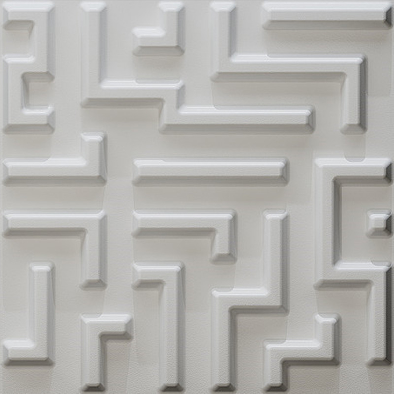 A21051 - Paintable 3D Texture Wall Panel Maze Design, White, 12 Tiles 32 SF