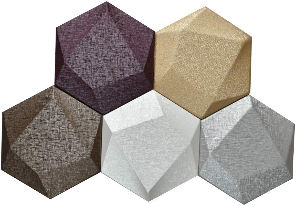 A12032 - Creative Leather Wall Small Tiles Hexagon Faux Leather Mosaic (1 Piece)
