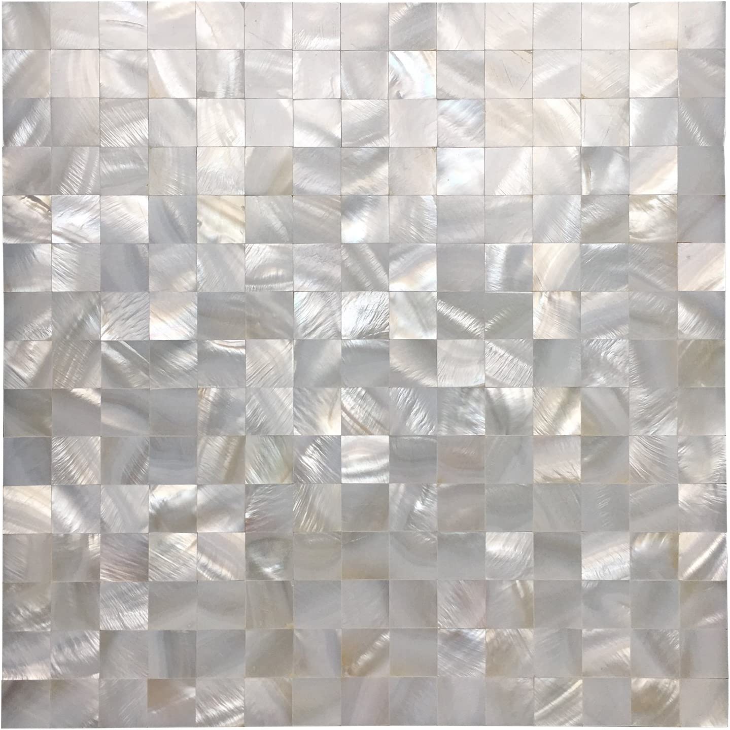 A18691P6 - Peel and Stick Mother of Pearl Shell Mosaic Tile for Kitchen Backsplashes, 12