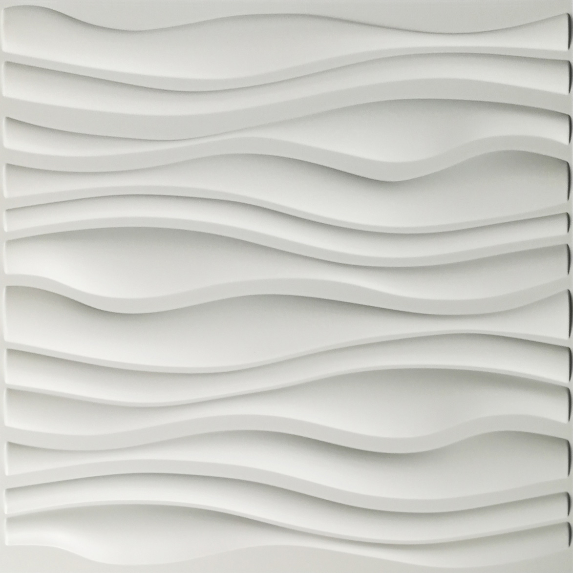 A10037- PVC Wave Board Textured 3D Wall Panels, White Wave, 12 Tiles 32 SF