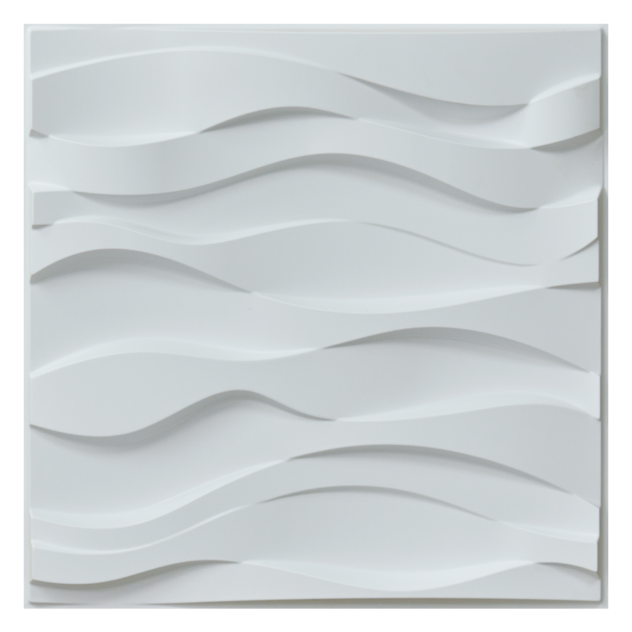 A10041 - 3D Wall Panel PVC Wave Wall Design, White, 12 Tiles 32 SF