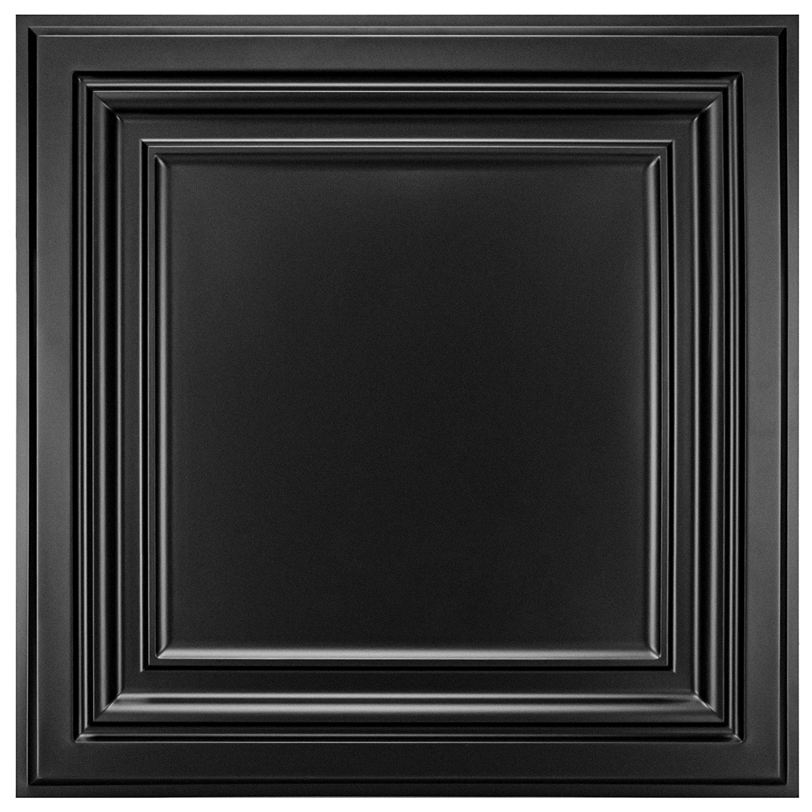 A10905P12BK-Art3d PVC Ceiling Tiles, 2'x2' Plastic Sheet in Black (12-Pack,48sq ft)