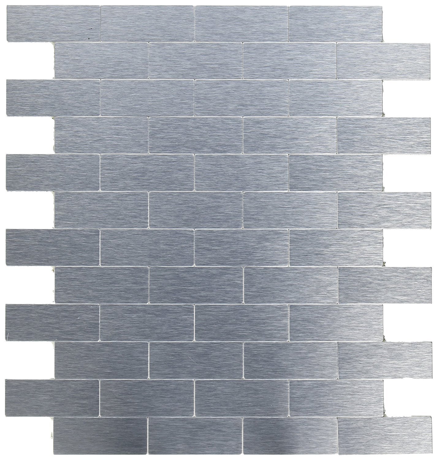 Peel and Stick Bathroom/Kitchen Backsplash Tile, Silver Brick