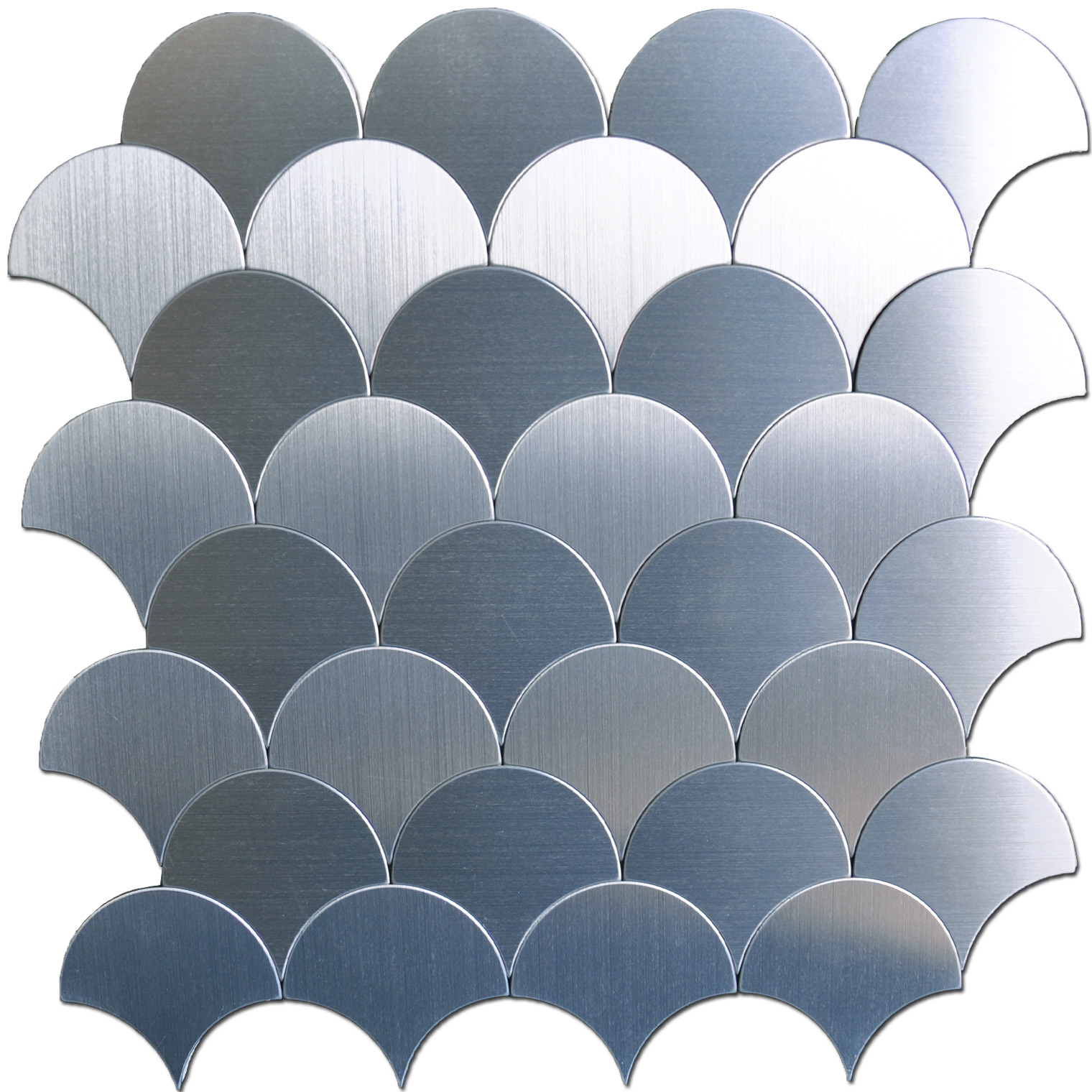 A16071 - Peel and Stick Tile Metal Backsplash, Silver Umbrella