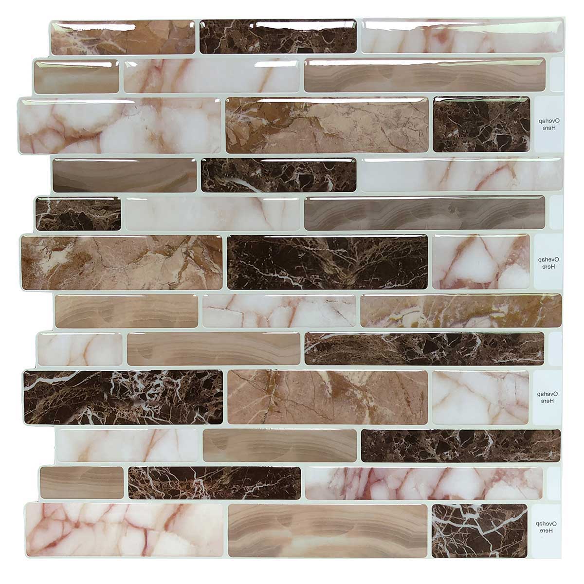 Art3d 10-Sheet Peel and Stick Tile Backsplash for Kitchen in Marble Design Tile