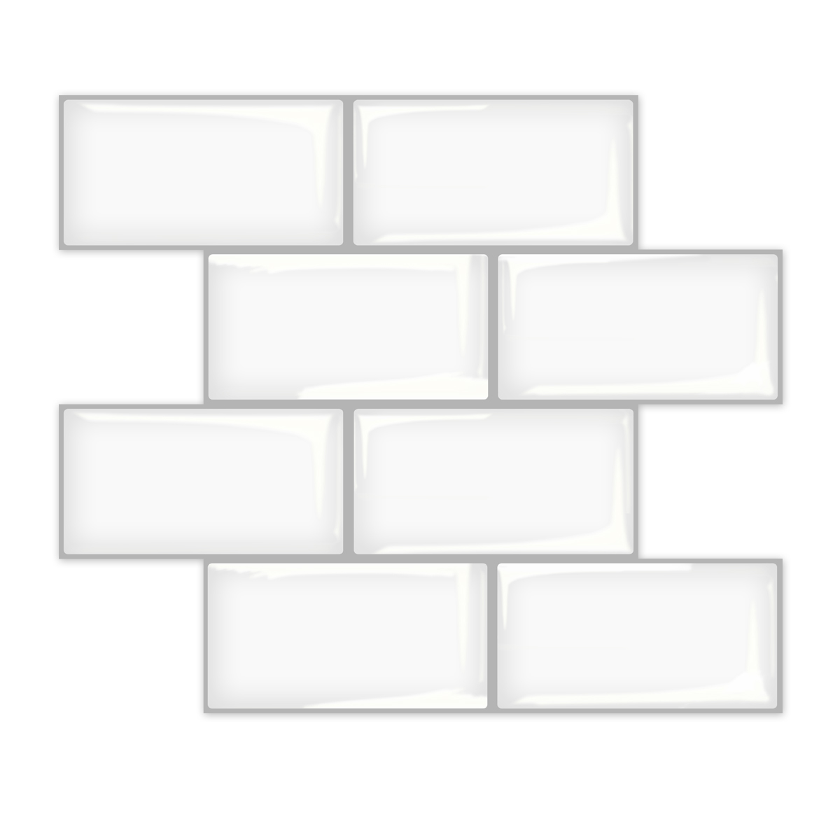 A17722-Peel and Stick Backsplash, 14x12 Subway Tiles, Faux Ceramic Tiles (Thicker Version, White)