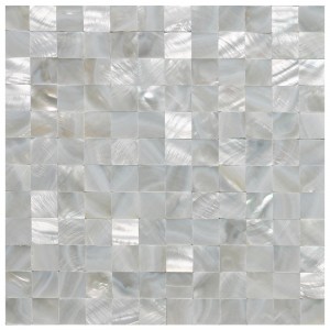 A18011 - Mother of Pearl Shell White Square Seamless Mosaic Tile, 12