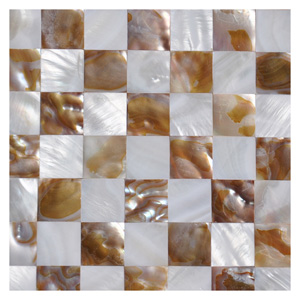 A18015 - Mother of Pearl Mosaic Wall Tiles Natural Chess Board, 12