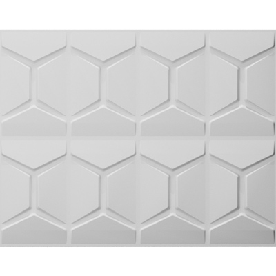 A21061 - 3D Paintable Wall Panel Plant Fiber Off-white (Set of 6) 32 Sq.Ft