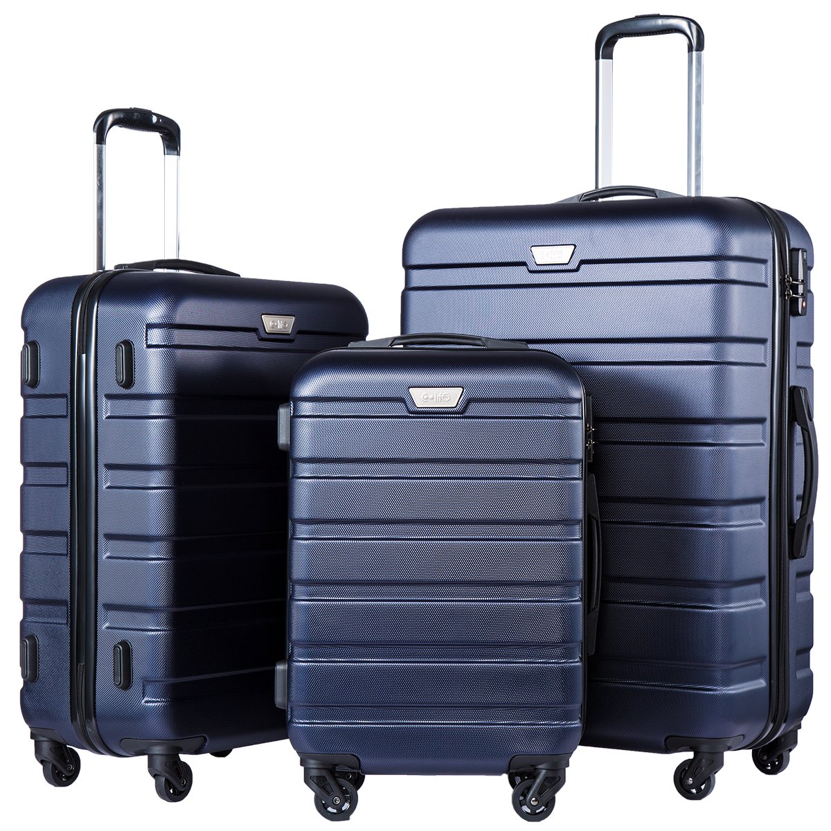 Luggage 3 Piece Set Suitcase Spinner Hardshell Lightweight TSA Lock 4 Piece Set