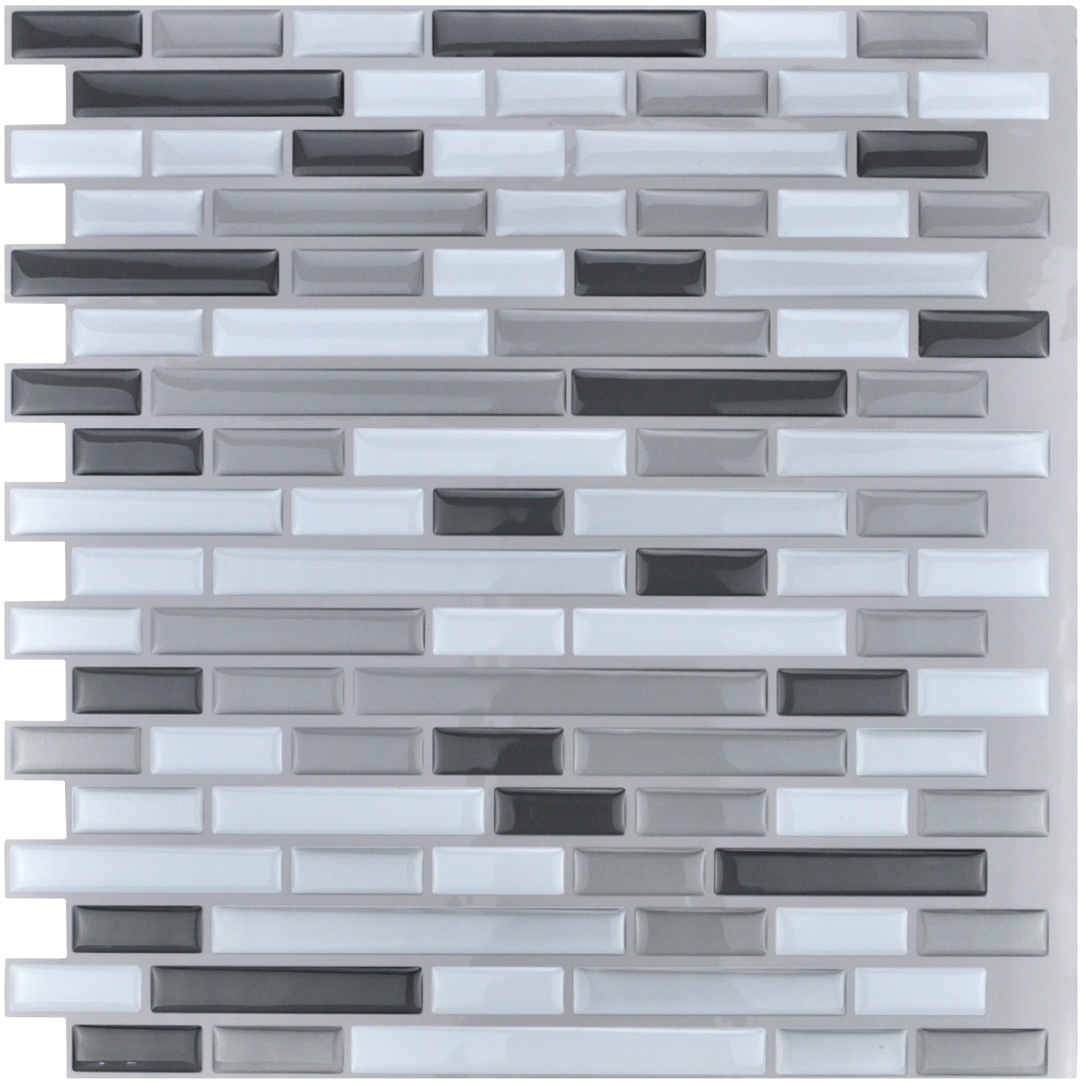 Peel and Stick Wall Tile Kitchen Backsplash Gray Design, 12