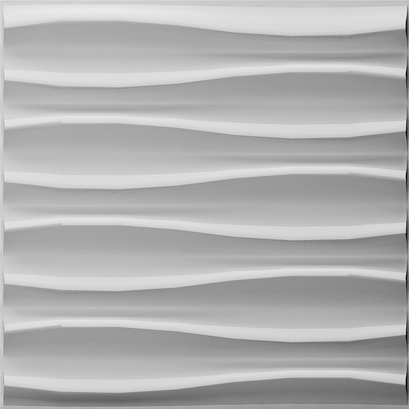 A21042 - 3D wall Panels Wave Paintable Paneling, White, 12 Tiles 32 SF