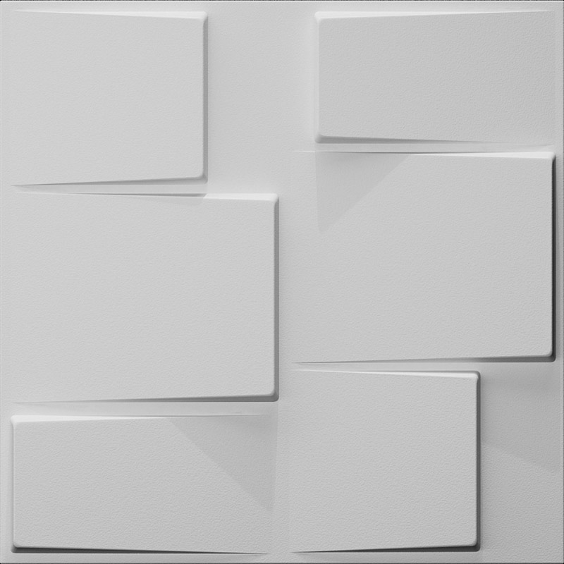 A21058 - Plant Fiber Wainscot 3D Wall Panels Matt-white, 12 Tiles 32 SF