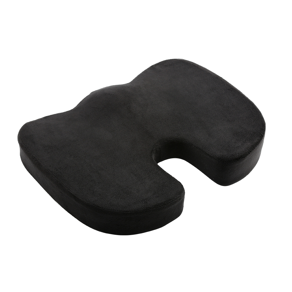 Black Premium Orthopedic Memory Foam Seat Cushion Coccyx Tailbone Pain - Sciatica Back Pain Relief - Office Chair Wheelchair Car