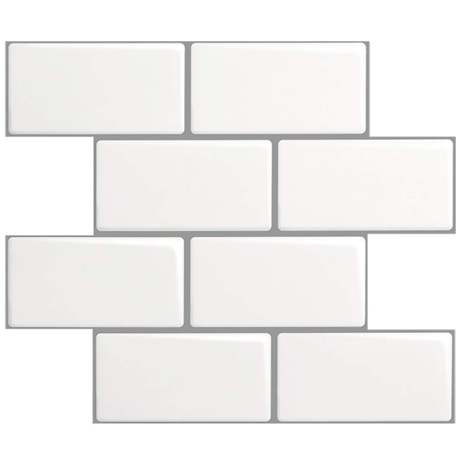 A17601 -10 SF Self-Adhesive Backsplash Tiles, Faux Marble Tiles