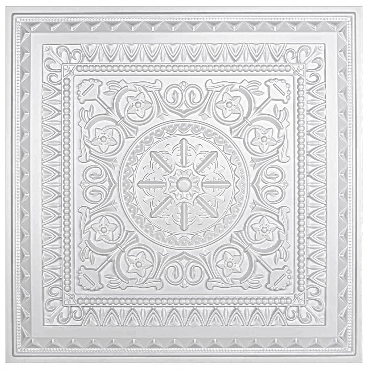 A10906P12 - Drop Ceiling Tiles, Glue up Ceiling Tiles, 2'x2' Plastic Sheet in White (12-Pack, 48 Sq.ft)