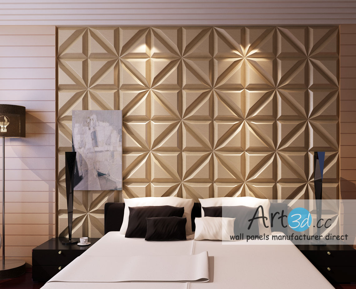Leather Tiles In Bedroom Wall Design