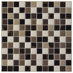 A17015 - DIY Vinyl Tile Backsplashes for Kitchen, Marble Square, Set of 6