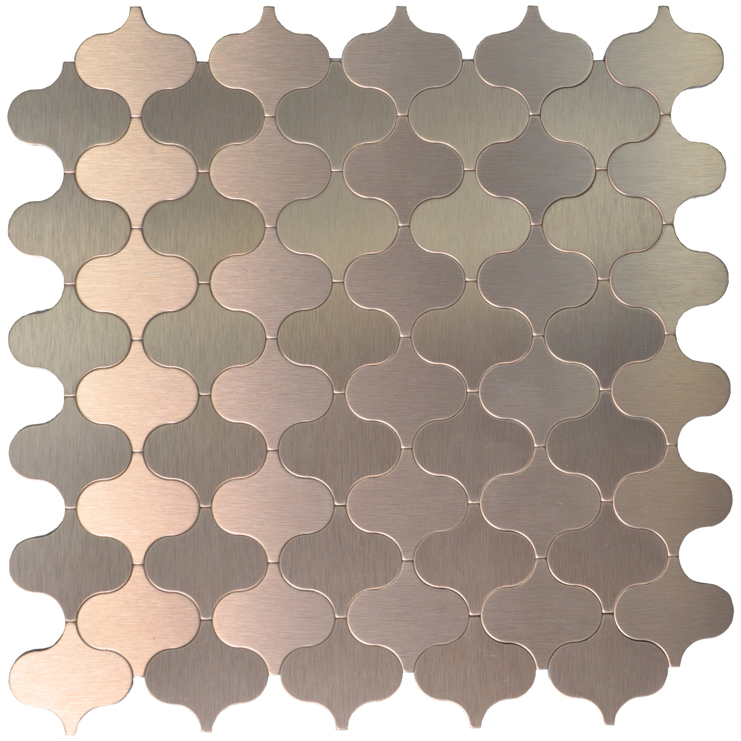 A16005 - 10 Sheets Peel & Stick Aluminum Metal Mosaic Tile Bronze Lantern Style 12x12In