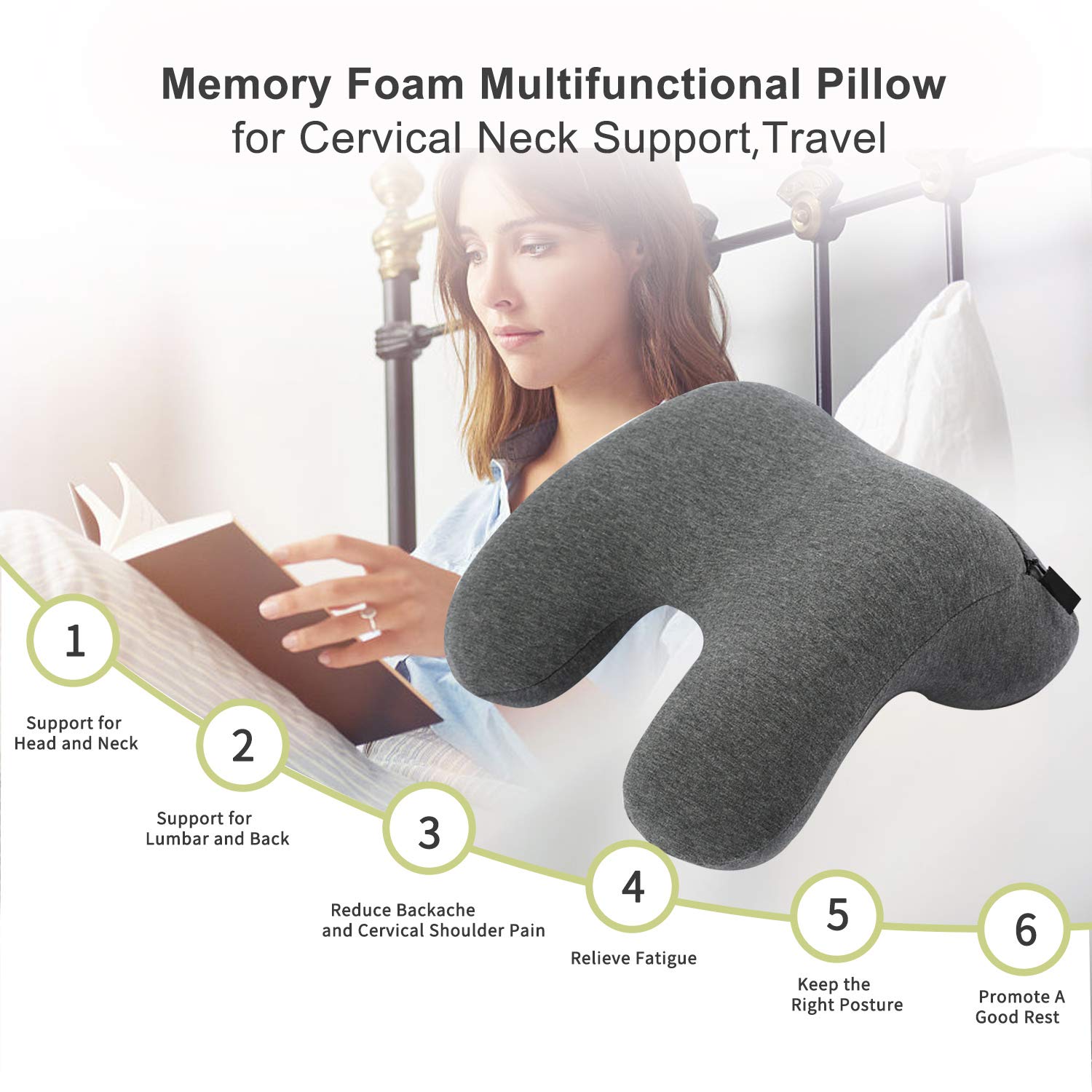 Neck Pillow Stand up Chair Neck Support Pillow Water -  in 2023