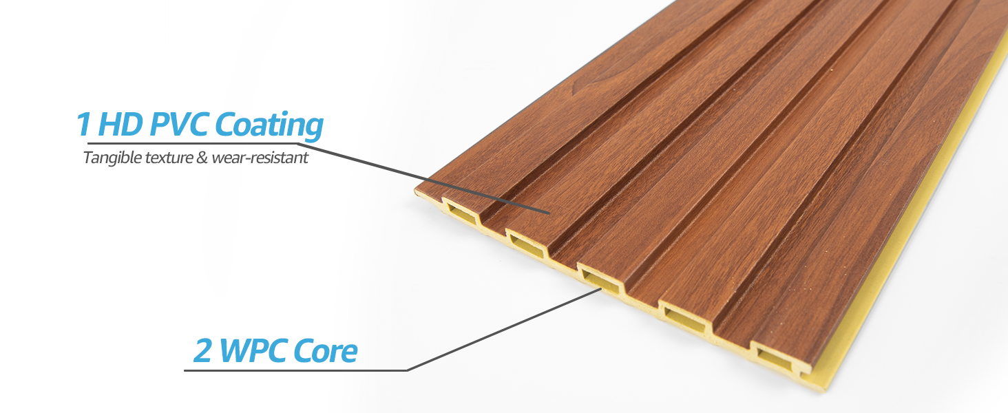  Art3d WPC Slat Wall Panels for Interior Wall Decor, Living Room, Bedroom