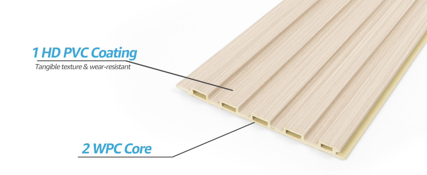  Art3d WPC Slat Wall Panels for Interior Wall Decor, Living Room, Bedroom
