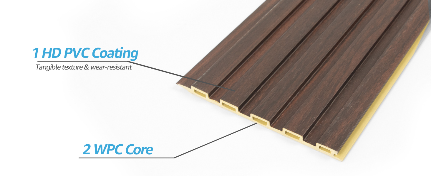  Art3d WPC Slat Wall Panels for Interior Wall Decor, Living Room, Bedroom