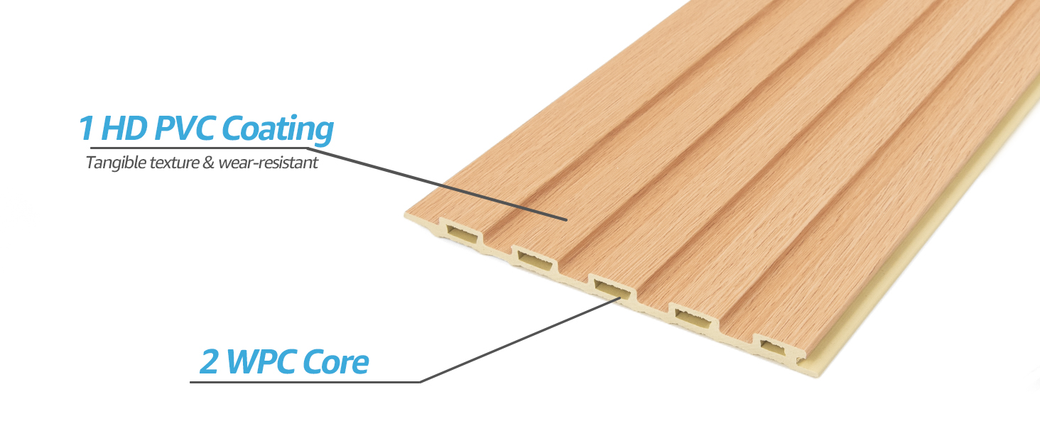  Art3d WPC Slat Wall Panels for Interior Wall Decor, Living Room, Bedroom