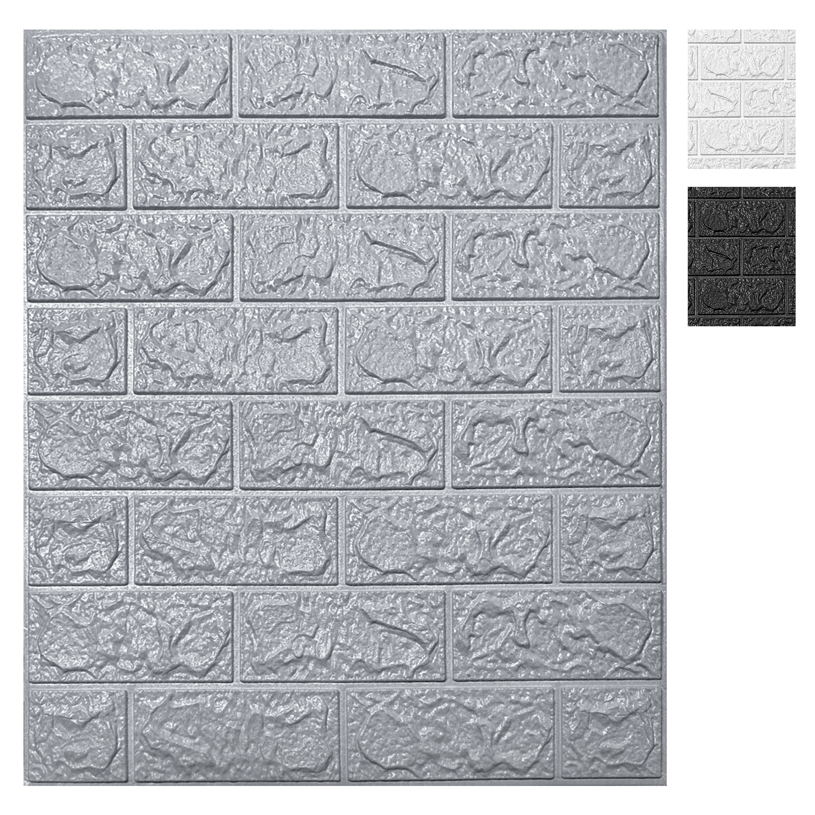 A06005-Art3d 30 Pcs 3D Brick Wallpaper foax foam brick wall in  white(43.5Sq.Ft)