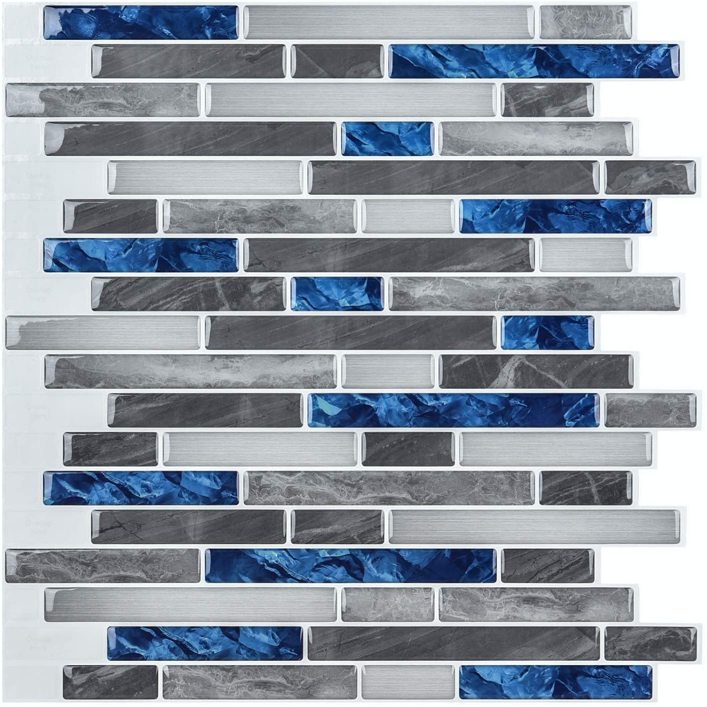 Art3d Peel & Stick Brick Kitchen Backsplash Self-Adhesive Wall Tile Stone Design, 10 Sheets