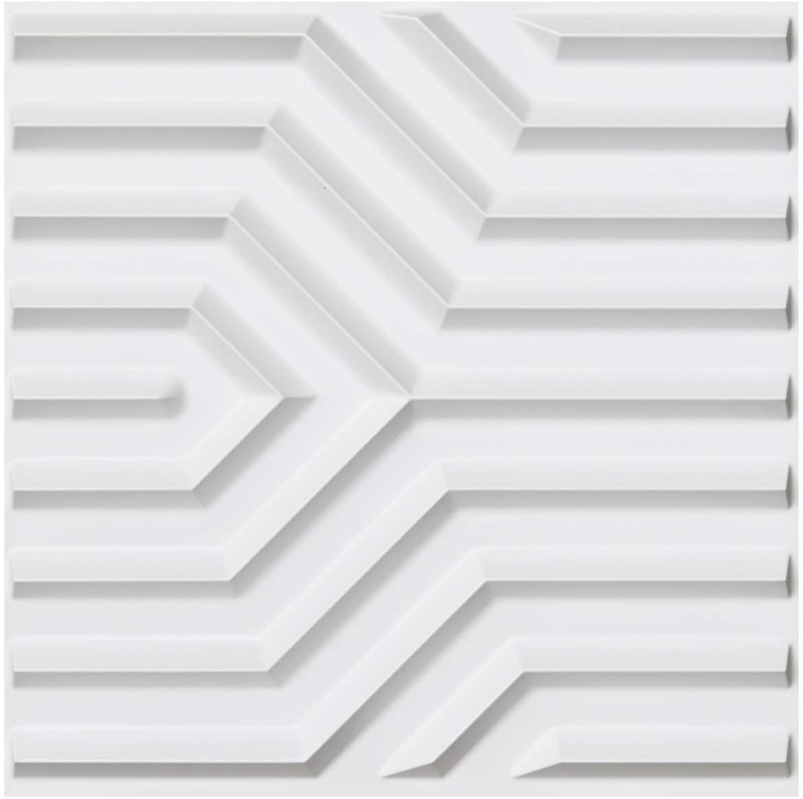 Art3d Wave Design VI 19.7 in. x 19.7 in. PVC 3D Wall Panel (12-Pack) 