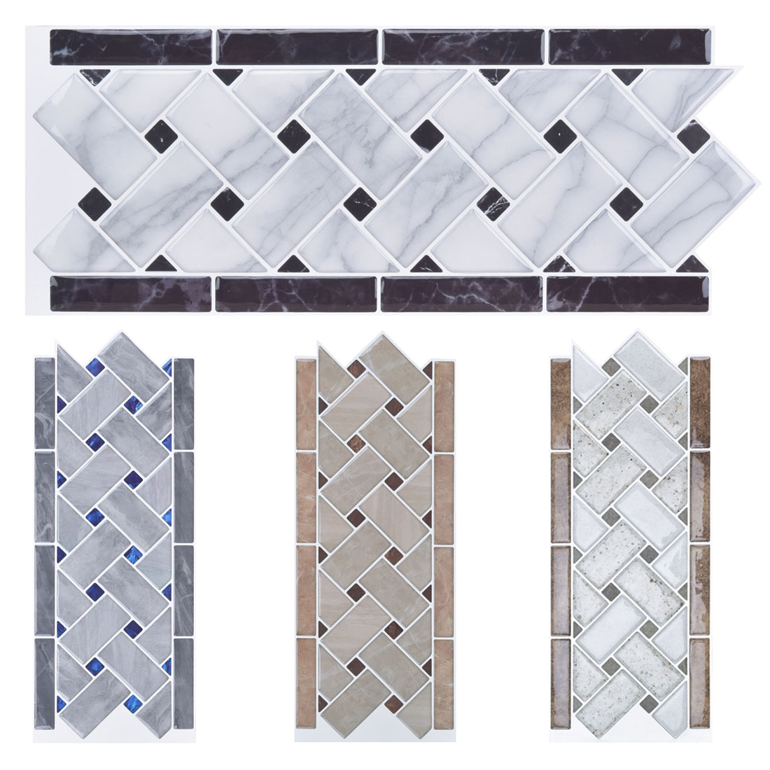 Art3d Tile Borders Peel and Stick Backsplash 12.4x5 Removable