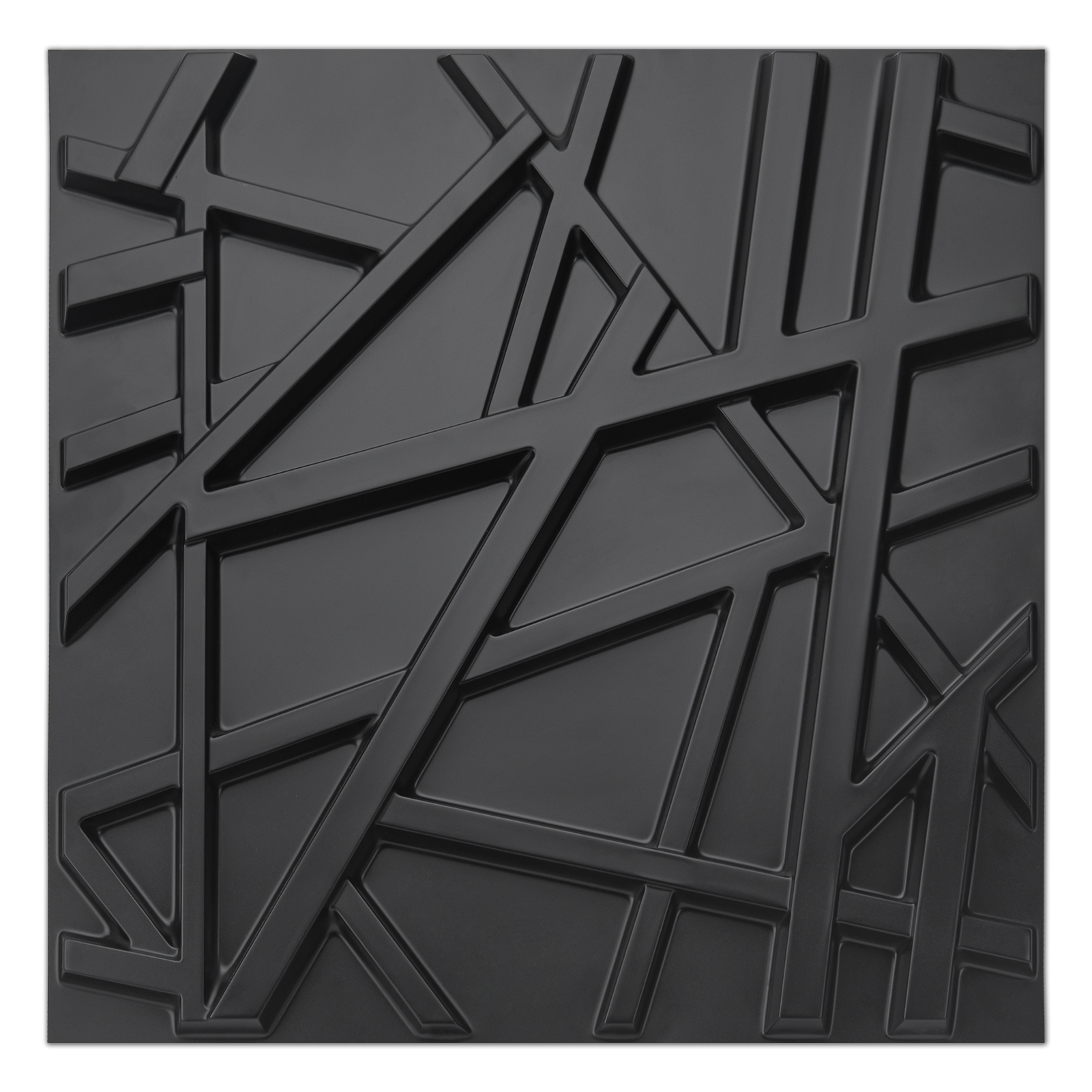 Matt Black PVC 3D Wall Panel Geometric Crossing Lines Cover 32 Sqft ...