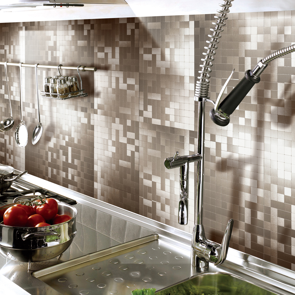 Peel And Stick Tile Metal Backsplash Sticker