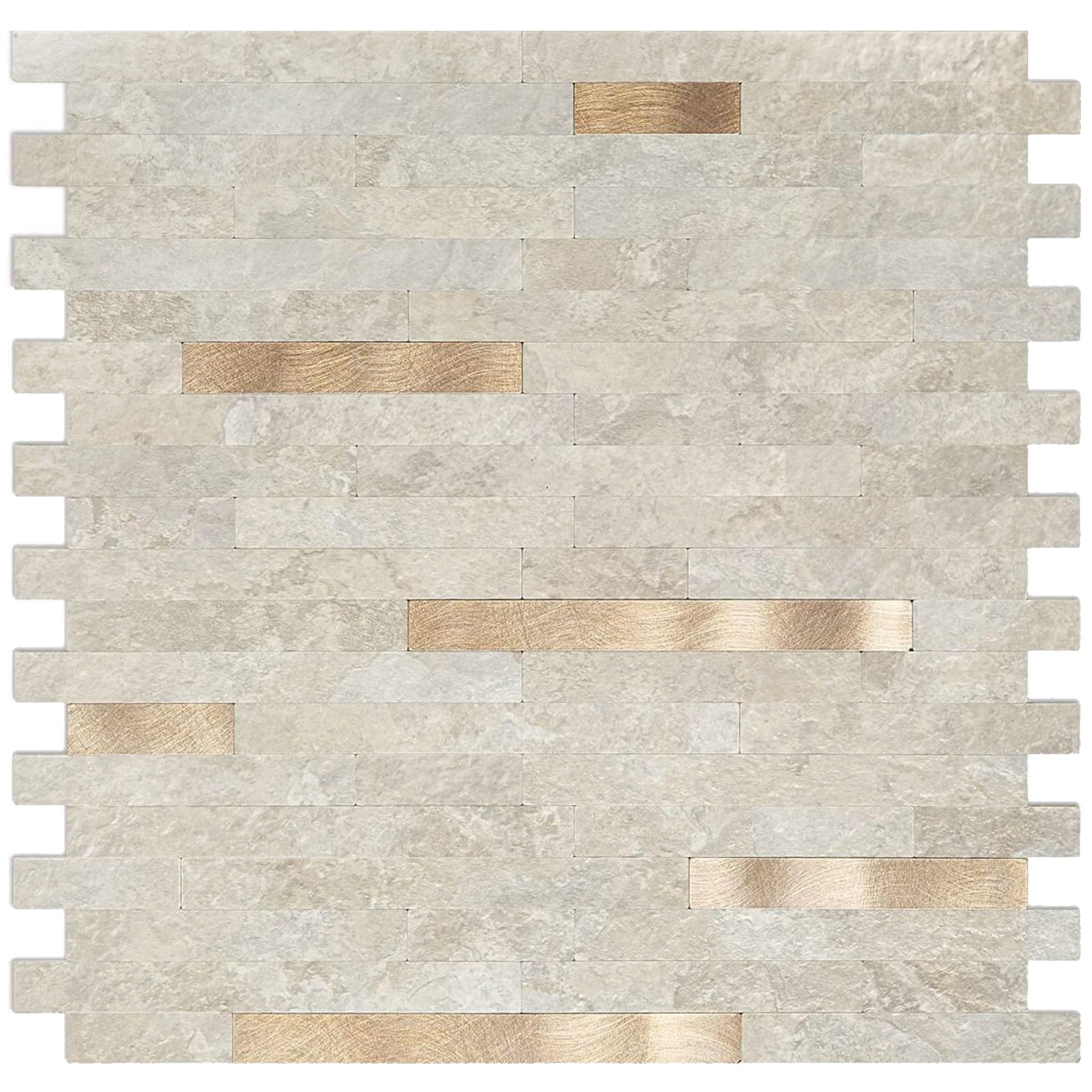 A16708P10-Art3d 10-Sheet Herringbone Peel and Stick Backsplash, Self  Adhesive Marble Tiles Stick on Wall Tiles for Kitchen, Bathroom(White Mixed  Gold Metal)